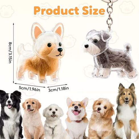 Collector Keychain Charm Storage Box, DIY Pet Keepsake Furs Collection Capsules, Holder Keyring Memorial for Pet Lovers in Saudi Arabia