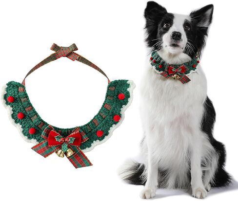 Dog Bandanas,Christmas Scarf for Dogs,Outfits,Boy,Girl,3 Designs- Costumes for Party,Green,Red Soft Farbic,Dog Accessories,Medium,Large,Small (Medium, Christmas 1) in Saudi Arabia