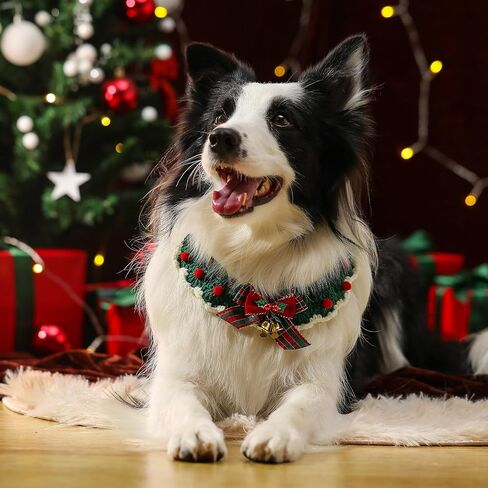 Dog Bandanas,Christmas Scarf for Dogs,Outfits,Boy,Girl,3 Designs- Costumes for Party,Green,Red Soft Farbic,Dog Accessories,Medium,Large,Small (Medium, Christmas 1) in Saudi Arabia