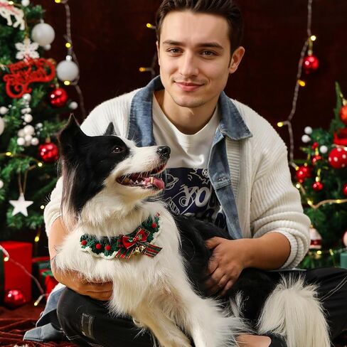 Dog Bandanas,Christmas Scarf for Dogs,Outfits,Boy,Girl,3 Designs- Costumes for Party,Green,Red Soft Farbic,Dog Accessories,Medium,Large,Small (Medium, Christmas 1) in Saudi Arabia