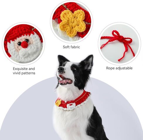 عصابات رأس للكلاب، وشاح عيد الميلاد للكلاب، ملابس، للأولاد والبنات، 3 تصميمات - أزياء للحفلات، أخضر، أحمر ناعم، إكسسوارات للكلاب، مقاس متوسط، كبير، صغير (متوسط، عيد الميلاد 1) in Kuwait
