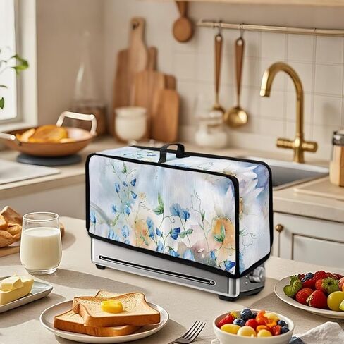 ZDCUSTOM Slim Toaster Dust Cover 2 Slice, Long Slot Toaster Oven Bread Maker Machine Stain Resistant Kitchen Small Appliance Cover Green Sage Leaf in Saudi Arabia