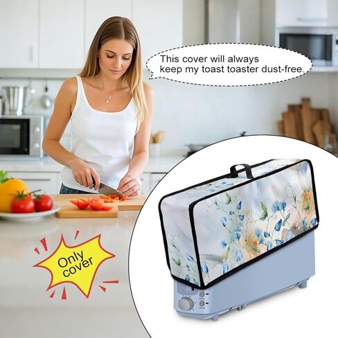 ZDCUSTOM Slim Toaster Dust Cover 2 Slice, Long Slot Toaster Oven Bread Maker Machine Stain Resistant Kitchen Small Appliance Cover Green Sage Leaf in Saudi Arabia