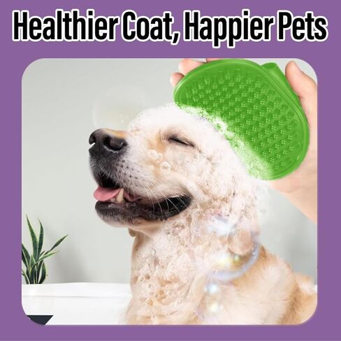 2 Pcs Self Cleaning Slicker Brush & Bath Brush For Dogs and Cats - Skin Friendly Deshedding Dog Brush Suitable For Shedding & Haired Pets, Green in Saudi Arabia