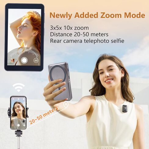 شاشة شاشة Selfie Monitor Selfie Magnetic ، 1080p اللاسلكي اللاسلكي الشاشة صورة شخصية مع تعديل التركيز ، مزامنة الصوت ، زر الصور ومكانة الألومنيوم لدعم Vlog Live Stream Tiktok (أبيض) in Saudi Arabia