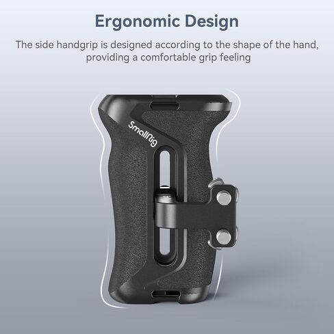 SmallRig Side Handle with (1/4" & 3/8") Two-in-One Locating Screw, Stretchable Mounting Point, Ergonomic Handgrip with 36mm Up/Down Adjustable, Left/Right Hand Universal - 4346 in Saudi Arabia