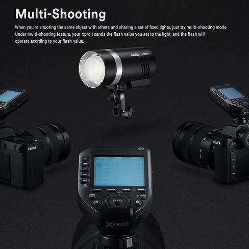 مشغل فلاش لاسلكي Godox XProII-F لكاميرا فوجي، 1/8000s HSS TTL تحويل يدوي TCM وظيفة شاشة LCD كبيرة جهاز إرسال فلاش متوافق مع Fuji GRX50S X-T1 X-T2 X-10 X-PRO1 X-A3 X100T X100F in Saudi Arabia