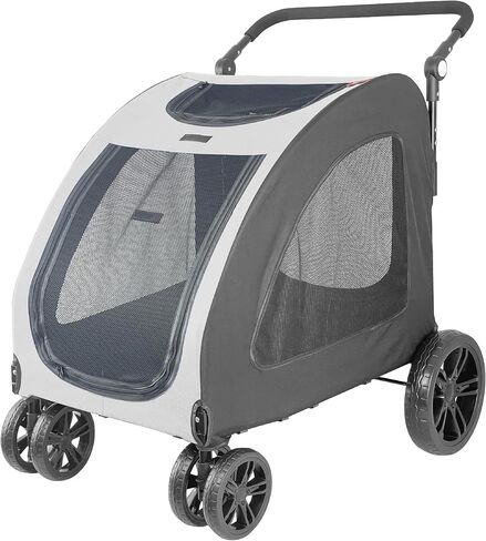 Foldable Pet Jogger Stroller for Large Dogs up to 110 lbs, Universal Wheel Dog Stroller for Single or Multiple Medium and Large Dogs (Grey) in Saudi Arabia