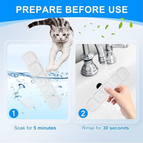 24PCS Dog Water Fountain Filter Fit for Kastty & Compatible with SIBAYS 355oz / 2.8Gal / 10.5L, Sponge and Coconut Carbon for Large Dog Water Bowl Filter Replacement in Saudi Arabia