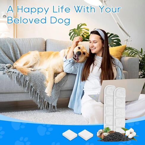 24PCS Dog Water Fountain Filter Fit for Kastty & Compatible with SIBAYS 355oz / 2.8Gal / 10.5L, Sponge and Coconut Carbon for Large Dog Water Bowl Filter Replacement in Saudi Arabia