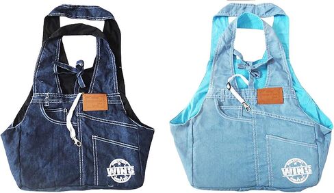 Portable Carrier Jeans Tote Bag Foldable Pet Dogs Travel Out Package Breathable for Small Dogs Organizers Carriers in Saudi Arabia