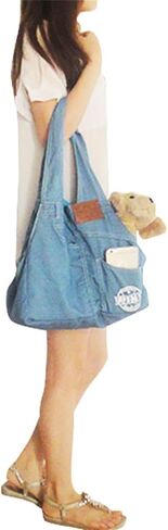 Portable Carrier Jeans Tote Bag Foldable Pet Dogs Travel Out Package Breathable for Small Dogs Organizers Carriers in Saudi Arabia