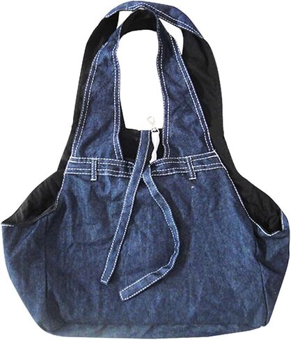 Portable Carrier Jeans Tote Bag Foldable Pet Dogs Travel Out Package Breathable for Small Dogs Organizers Carriers in Saudi Arabia