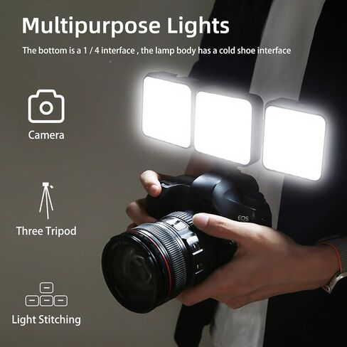 ضوء فيديو LED مع 3 أحذية بارد، إضاءة فيديو PULUZ على كاميرا LED 49 3 وات عاكسة للضوء تملأ إضاءة فيديو مع خيط 0.63 بوصة لكاميرا Nikon لكاميرا Sony وكاميرات DSLR الأخرى in Kuwait