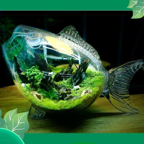 Fish Shaped fishbowls，Thickened high Transparency Glass，Turtle Goldfish Aquarium，for Office Lobby Bedroom Decoration (S) in Saudi Arabia