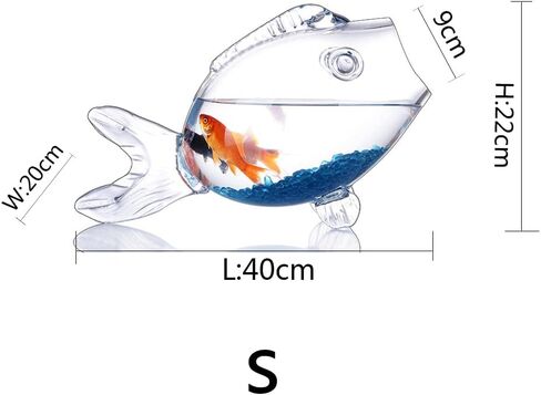 Fish Shaped fishbowls，Thickened high Transparency Glass，Turtle Goldfish Aquarium，for Office Lobby Bedroom Decoration (S) in Saudi Arabia