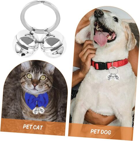 Pet Collar Bell Pendant Dog Cat Collar Charm for Training Hiking Walking Party Wear DIY Keychain Accessory with Metallic Bells in Saudi Arabia