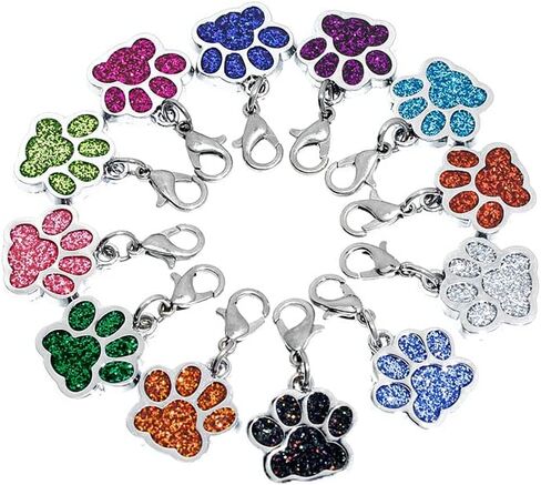 Mario’s Choice Paw Charms 5-Pack — Cat & Dog Collar Charms with Lobster Clips, Enamel in Saudi Arabia