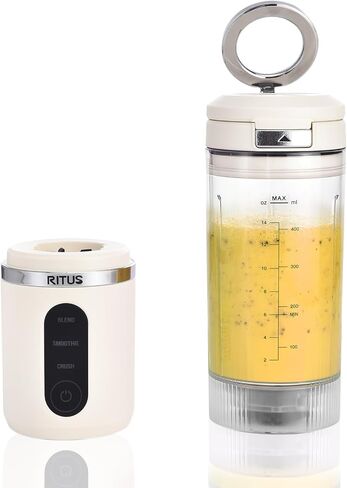 RITUS VORTEX Pro Portable Blender,Personal Blender w/Removable Vessel-for-Smoothies Blend Ice Crush 3 Programs,Cordless 20oz BPA Free Vessel Magnetic-Ring Dishwasher Safe, Leakproof，Grey in Kuwait