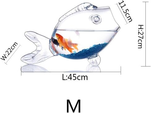Fish Shaped fishbowls，Thickened high Transparency Glass，Turtle Goldfish Aquarium，for Office Lobby Bedroom Decoration (S) in Saudi Arabia