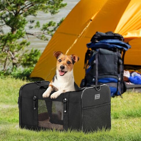 Petsfit Travel Pet Carrier للقطط الكبيرة (حتى 20 رطلاً)، حامل سفر للسيارة للكلاب ذو جوانب ناعمة مع إبزيم حاصل على براءة اختراع وبطانة ناعمة، مثالي لرحلات الطريق بالسيارة، 19 × 12 × 12 بوصة، رمادي in Saudi Arabia