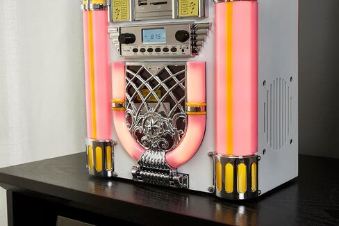 Arkrocket Athena Mini Jukebox/Tabletop CD Player/Bluetooth Speaker/Radio/USB and SD Card Player with Retro LED Lighting System (Black Golden) in Kuwait