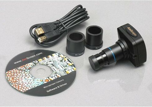 AmScope SM-1TSZ-144S Professional Trinocular Stereo Zoom Microscope, WH10x Eyepieces, 3.5X-90X Magnification, 0.7X-4.5X Zoom Objective, 144-Bulb LED Ring Light, Pillar Stand, 110V-240V, Includes 0.5X and 2.0X Barlow Lenses in Saudi Arabia