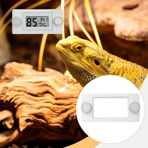 Reptile Tanks Thermometer Holder 7.8x0.5cm Compact for Habitat Management Lightweight Gauge Holder Hygrometer Mount, Black in Saudi Arabia