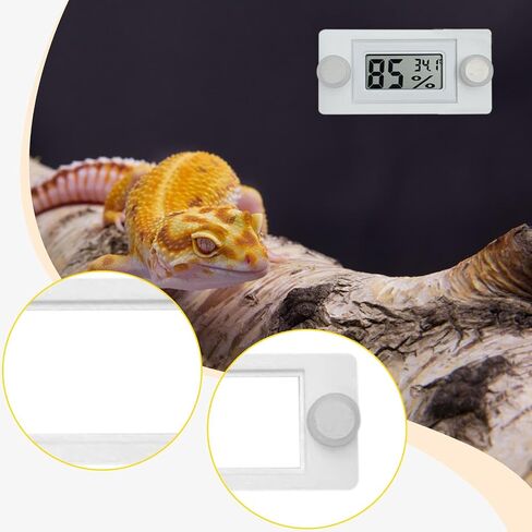 Reptile Tanks Thermometer Holder 7.8x0.5cm Compact for Habitat Management Lightweight Gauge Holder Hygrometer Mount, Black in Saudi Arabia