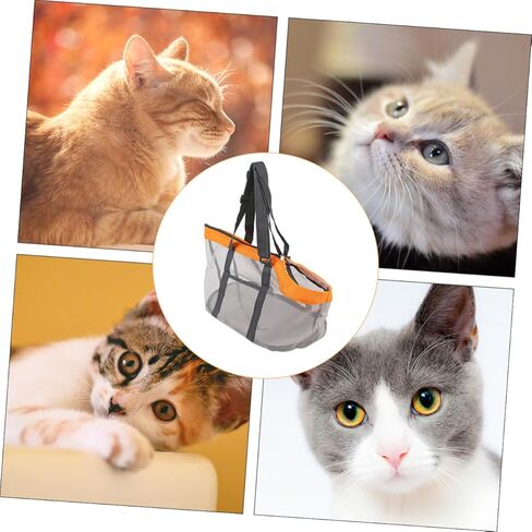 PRETYZOOM Large Puppy Carrier Bag with Breathable Mesh Nylon Pet Outdoor Handbag for Dogs and Cats Lightweight Dog Carrier Pocket for Hiking Camping Travel Orange in Saudi Arabia
