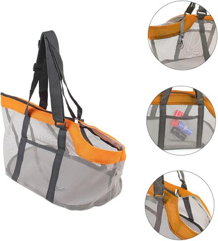 PRETYZOOM Large Puppy Carrier Bag with Breathable Mesh Nylon Pet Outdoor Handbag for Dogs and Cats Lightweight Dog Carrier Pocket for Hiking Camping Travel Orange in Saudi Arabia