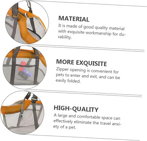 PRETYZOOM Large Puppy Carrier Bag with Breathable Mesh Nylon Pet Outdoor Handbag for Dogs and Cats Lightweight Dog Carrier Pocket for Hiking Camping Travel Orange in Saudi Arabia