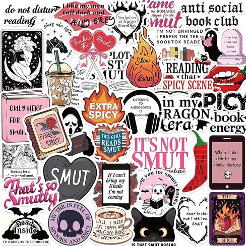 200pcs الرومانسية الكتب ملصقات لـ Kindle ، ملصقات كتب مقاومة للماء ثلاثية الأبعاد لزجاجات المياه ، والهدايا الكتب المقدمة للقارئ البالغين ، شارات القراءة Gilltery للكتاب المحمول Ebook Pad Scrapbook in Kuwait