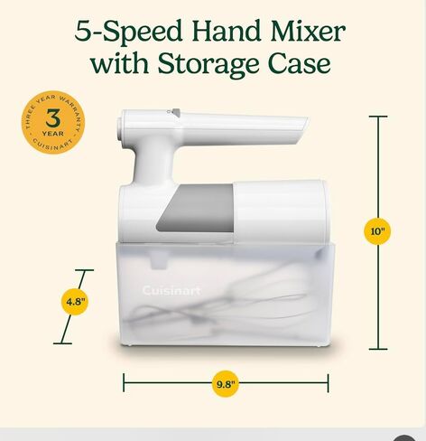 Cuisinart 5 Speed Hand Mixer with Storage Case, White, HM-150S in Saudi Arabia