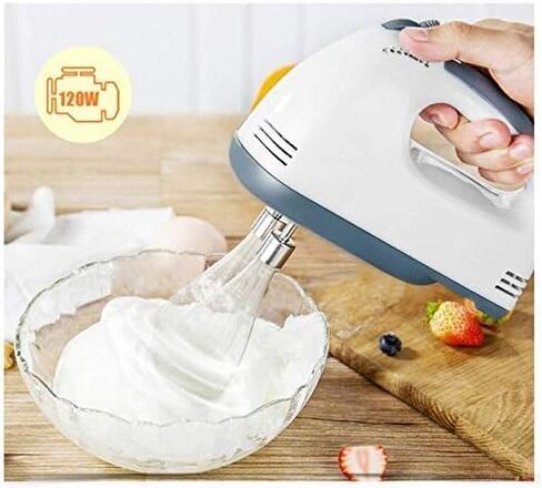 خلاط يدوي كهربائي بـ 7 سرعات، خلاط مطبخ محمول مع زر سهل و5 ملحقات (2 خطاف للعجين، 1 خفاقة، 2 مضرب) خلاط الطعام، خطافات العجين للبسكويت، الكعك، العجين، المضارب، والمزيد in Saudi Arabia