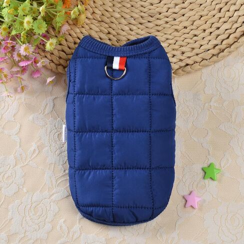 2 Pack Dog Winter Coat for Small Dogs Warm Windproof Puppy Jacket with Leash Ring XS–XXL Cold Weather Pet Outfit for Outdoor Walks (Blue + Red, Small) in Saudi Arabia