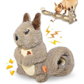 Petbobi Squeaky Dog Toy – Interactive Plush Squirrel Enrichment Toy with Treat-Hiding Pockets & Slow Feeder Puzzle for Small & Medium Dogs | Keeps Dogs Busy, Relieves Boredom & Anxiety in Kuwait