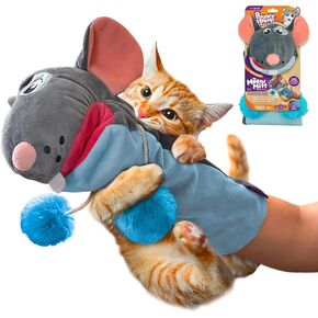 Pounce & Purr™ Meow Mitt Wearable Cat Toy – “Pip S. Queek" Plush Mitten with Catnip & Silvervine, Crinkle Sounds, Dangling Arms & 2-Layer Protection for Bonding Play with Cats & Kittens (Mouse) in Saudi Arabia