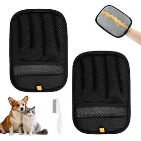 قفازات إزالة شعر الحيوانات الأليفة، قطعتان مزدوجتان لإزالة شعر الكلاب والقطط، قفازات قابلة لإعادة الاستخدام للعناية بالقطط والكلاب مناسبة للأريكة، والأثاث، وإزالة الشعر، والتزيين، وأداة تنظيف الحيوانات الأليفة in Kuwait