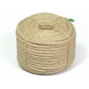 حبل السيزال البرازيلي الفاخر، ألياف طبيعية 100% سيزال، متين للغاية، خالي من المواد الكيميائية، مثالي للاستخدام المنزلي، القطط، استبدال عمود الخدش، ديكور المنزل، الحديقة، الصناعة اليدوية (1/4 بوصة 100 قدم / 6 مم 30 م) in Kuwait