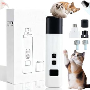 أداة تشذيب أظافر القطط المُحدثة لعام 2026، ماكينة تشذيب أظافر القطط الآمنة، اثنان قابلان للتعديل مع إعدادات طحن 360 درجة، اهتزاز منخفض للغاية وهادئ أقل من 40 ديسيبل وقوية بما يكفي للمخالب السميكة لجميع أنواع الحيوانات الأليفة (أبيض) in Kuwait