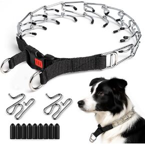Adjustable Prong Collar for Large Dogs – Durable Metal Dog Collar with Quick Release Buckle, No-Pull Training Pinch Collar for Medium and Large Breeds (L, 20"-21.6") in Kuwait