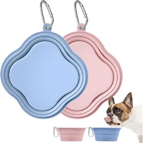 Collapsible Dog Bowls, 2-Pack Dog Water Bowl for Walking Parking Traveling Portable Pet Feeding Bowl, Travel Essentials for Cats and Dogs in Saudi Arabia