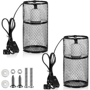 VIHOSE 1 قطعة واقي مصباح الحرارة الزواحف مع باعث حرارة سيراميك 150 وات، حامل مصباح تسخين مضاد للحرق، قفص شبكي لحماية الزواحف، أباجورة لثعبان السحلية، لمبة غير متضمنة in Kuwait