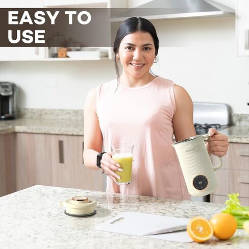 صانع حليب الجوز متعدد الوظائف الجديد، خلاط 8 في 1، يصنع حليب اللوز، حليب الصويا، حليب الشوفان، العصير، الماء المغلي، تأخير التشغيل التلقائي/الحفاظ على الدفء، خلاط كريمي/ذهبي وردي in Kuwait