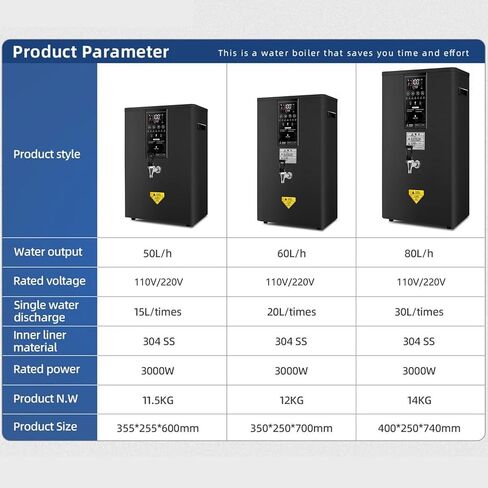 3000W Electric Instant Hot Water Dispenser,Commercial Hot Water Dispenser,Wall-Mounted Water Boilers,for Home Office (White 60L) in Saudi Arabia