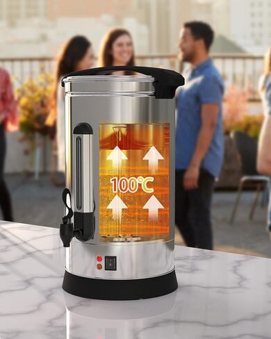 110 Cup Coffee Urn, 16L/3.51Gal Large Capacity Stainless Steel Hot Beverage Dispenser, Fast Brew Rapid Extraction, Auto Temperature Control Faucet, Commercial Coffee Maker for Party Buffet Catering in Saudi Arabia