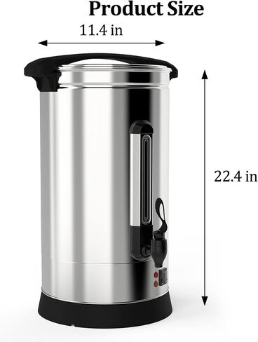 110 Cup Coffee Urn, 16L/3.51Gal Large Capacity Stainless Steel Hot Beverage Dispenser, Fast Brew Rapid Extraction, Auto Temperature Control Faucet, Commercial Coffee Maker for Party Buffet Catering in Saudi Arabia