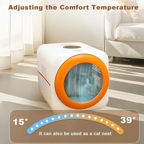 صندوق مجفف للحيوانات الأليفة مزود بـ 30 مليون أيونات سالبة LED ومتعدد الوظائف، صندوق تلقائي وهادئ فعال 360 درجة للقطط والكلاب، تحكم ذكي في درجة الحرارة بشاشة تعمل باللمس، تصميم آمن لمجفف شعر الحيوانات الأليفة in Kuwait