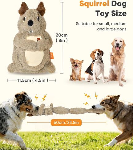 Petbobi Squeaky Dog Toy – Interactive Plush Squirrel Enrichment Toy with Treat-Hiding Pockets & Slow Feeder Puzzle for Small & Medium Dogs | Keeps Dogs Busy, Relieves Boredom & Anxiety in Saudi Arabia